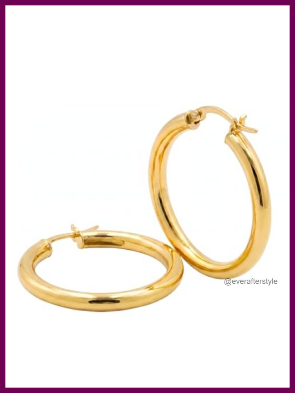 14K Gold Plated Hoop Earrings Lightweight Everyday Women Jewelry Gift